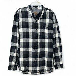 NORTHWEST Territorio Plaid Black and White Casual Button DownShirt Xl.